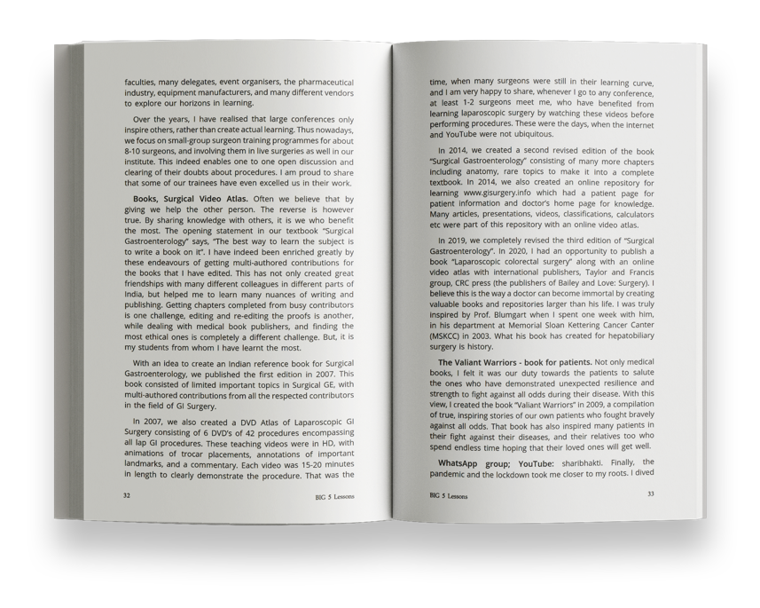 Big 5 Lessons from A Surgeons Life